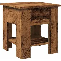 Syfax Mesa de centro madera ingeniería madera envejecida 40x40x42 cm