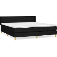 Syfax Cama box spring con colchón tela negro 160x200 cm
