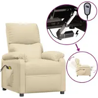 Syfax Sillón de masaje eléctrico tela color crema