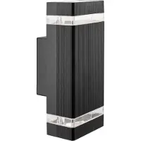 Goldlux Aplique de pared exterior, con iluminación superior e inferior, marca Gilbert, 2xGU10, grado de protección IP44, color negro, marca