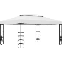 Syfax Cenador de jardín acero recubrimiento polvo blanco 4x3x2,7 m