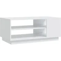 Syfax Mesa de centro de madera de ingeniería blanca 102x55x43 cm
