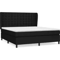 Syfax Cama box spring con colchón tela negro 160x200 cm