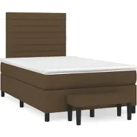 Syfax Cama box spring con colchón tela marrón oscuro 120x200 cm
