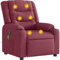 Syfax Sillón de masaje, color burdeos, tapizado en tela
