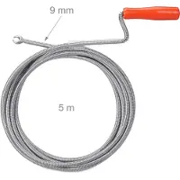 Relaxdays , espiral de limpieza para tuberías con gancho, limpieza mecánica de tuberías, apta para inodoros, duchas y lavabos, acero, 9 mm x 5 m, color plateado