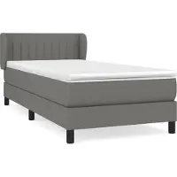 Syfax Cama box spring con colchón tela gris oscuro 100x200 cm