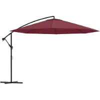 Syfax Sombrilla voladiza con poste de acero rojo burdeos 350 cm