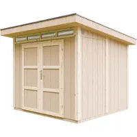 Timbela Casa de jardín + suelo + baldosas de betún - Cobertizo para herramientas, dimensiones 279 x 293 x 239 cm - M903A
