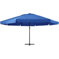 Syfax Sombrilla de jardín con palo de aluminio azul azure 600 cm