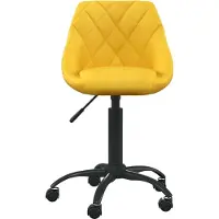 Syfax Silla de oficina de terciopelo amarilla mostaza