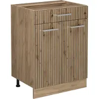 Vicco Mueble bajo de cocina R-Line Roble artesanal 60 cm con cajón, sin encimera, Model 49115