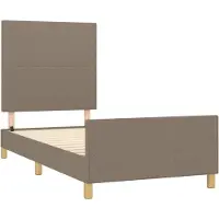 Syfax Estructura de cama sin colchón tela gris taupe 80x200 cm