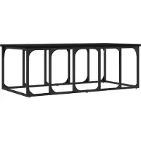 Syfax Mesa de centro madera de ingeniería negra 100x50x35,5 cm