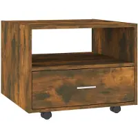Syfax Mesa de centro madera de ingeniería roble ahumado 55x55x40 cm