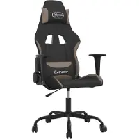 Syfax Silla gaming tela negro y gris taupe