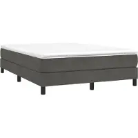 Syfax Estructura de cama con somier terciopelo gris oscuro 140x200cm