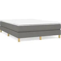Syfax Estructura de cama con somier tela gris oscuro 140x200 cm