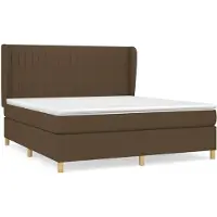 Syfax Cama box spring con colchón tela marrón oscuro 180x200 cm
