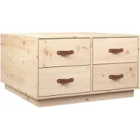 Syfax Mesa de centro de madera maciza de pino 80x80x45 cm