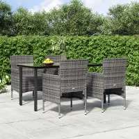 Prolenta Maison Exclusive: Juego de mesa de jardín de 5 piezas con cojines, en color gris y