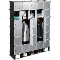 Relaxdays , armario modular XXL, con 25 compartimentos, grande, 5 barras para colgar, armario para dormitorio, dimensiones (alto x ancho) 234 x 180 cm, color