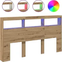 Syfax Cabecero de cama con LED roble artesanal 180x17x102 cm