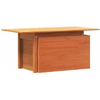 Syfax Mesa de jardín madera maciza de pino marrón cera 100x50x75 cm