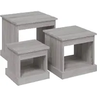 Syfax Mesas de centro 3 uds madera de ingeniería gris Sonoma