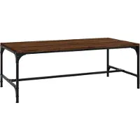 Syfax Mesa de centro madera contrachapada marrón roble 100x50x35 cm