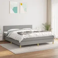 Prolenta Maison Exclusive - Base de cama con somier y colchón, color gris claro, 160 x 200 cm, tejido