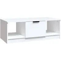 Syfax Mesa de centro madera de ingeniería blanco 102x50x36 cm