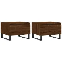 Syfax Mesas de centro 2 uds madera ingeniería roble marrón 50x46x35cm