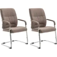 CLP , juego de 2 sillas XXL, modelo Anubis, con asiento acolchado. Sillas de conferencia con estructura de metal y tapicería de tela, color: negro