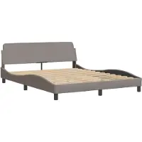 Syfax Estructura de cama Dover tela gris taupe 160x200 cm