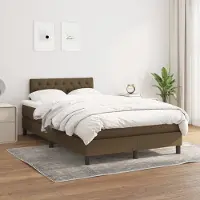 Prolenta Maison Exclusive - Base de cama con somier y colchón, color marrón oscuro, 120x200 cm, material: textil