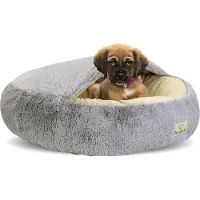 AIO Factory Cama para perros FLUFFY, 80 cm, color gris claro