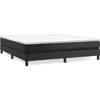 Syfax Cama box spring con colchón cuero sintético negro 160x200 cm
