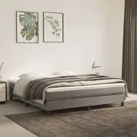 Prolenta Maison Exclusive - Base de cama con somier y colchón, color gris claro, 180x200 cm, tapizada en terciopelo