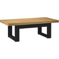 Syfax Mesa de centro NOAIN patas en U madera maciza pino 120x60x40 cm