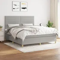 Prolenta Maison Exclusive - Base de cama con somier y colchón, color gris claro, 160 x 200 cm, tejido