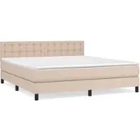 Syfax Cama box spring con colchón cuero sintético capuchino 180x200cm