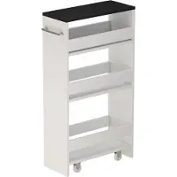 Vicco Mueble con ruedas Rivo Blanco/antracita 20 x 84.4 cm, Model 51717