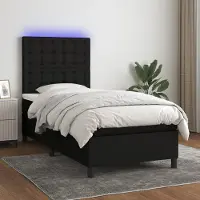Prolenta Maison Exclusive: Base de cama con somier y colchón, con iluminación LED, color , 100x200 cm, tapizada en tela