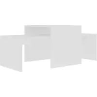 Syfax Set de mesas de centro madera contrachapada blanco 100x48x40 cm