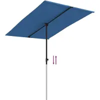 Syfax Sombrilla de jardín con palo de aluminio azul azure 2x1,5 m