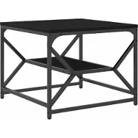 Syfax Mesa de Café Roble Negro 51 x 50 x 40 cm