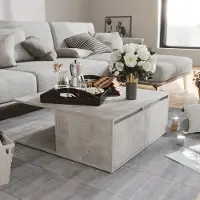 Prolenta Maison Exclusive - Mesa de centro en color gris hormigón, 80x80x31 cm, fabricada en material de madera