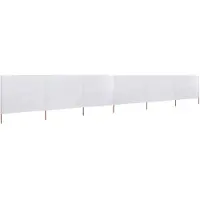 Syfax Paravientos de playa de 6 paneles tela blanco arena 800x120cm