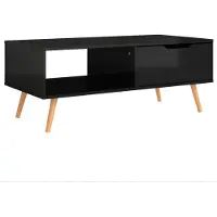 Syfax Mesa de centro madera ingeniería brillante 100x49,5x43 cm